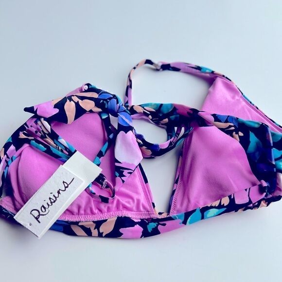 RAISINS Juniors' Miami Printed Bikini Top size XL SWIMSUIT - Picture 7 of 10